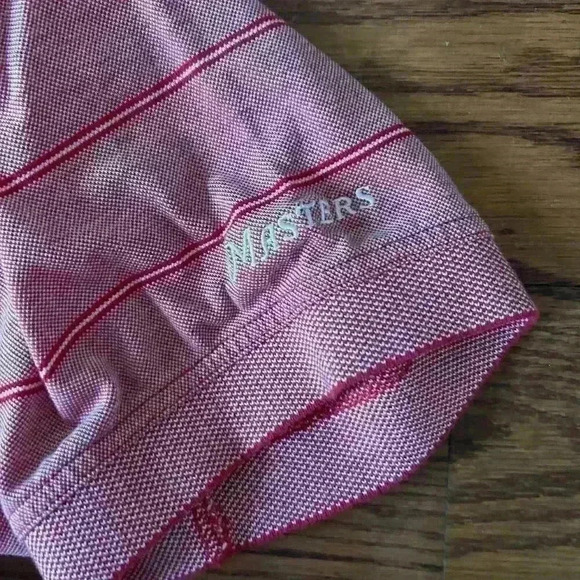 Master's Collection PGA Polo Red Stripe Polo Size XL 100% Cotton Golf Logo Polo - Picture 7 of 9